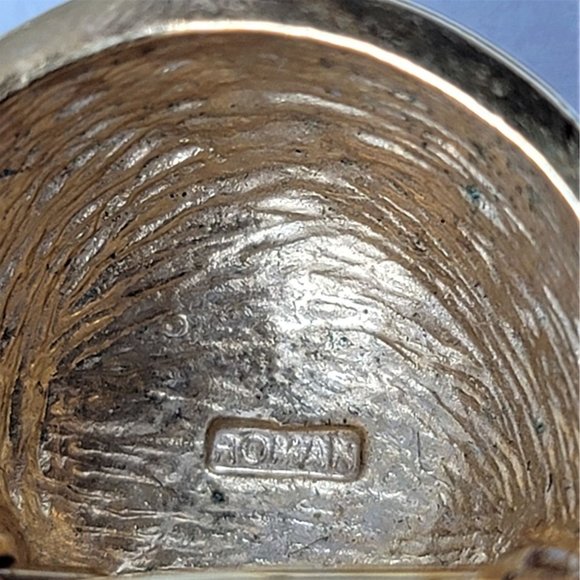 Vintage Dome Brooch by Roman Gold & Silver Rhinestones - Picture 11 of 11